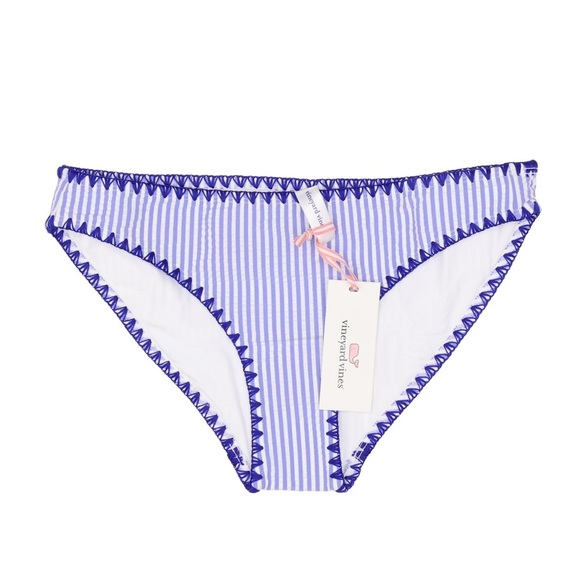 NWT Vineyard Vines Embroidered Stripe Bathing Suit Bottoms Blue/White Size XL - Picture 1 of 4